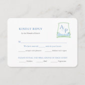 Carte D'accompagnement Mariage élégant Hydrangea Crest Meal Choice Répond (Devant)