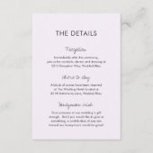 Carte D'accompagnement Mariage élégant moderne au lilas (Devant)