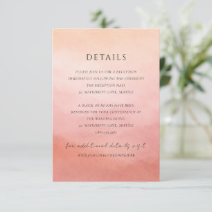 Carte D'accompagnement Mariage Élégant Moderne au Style Corallien et Côti