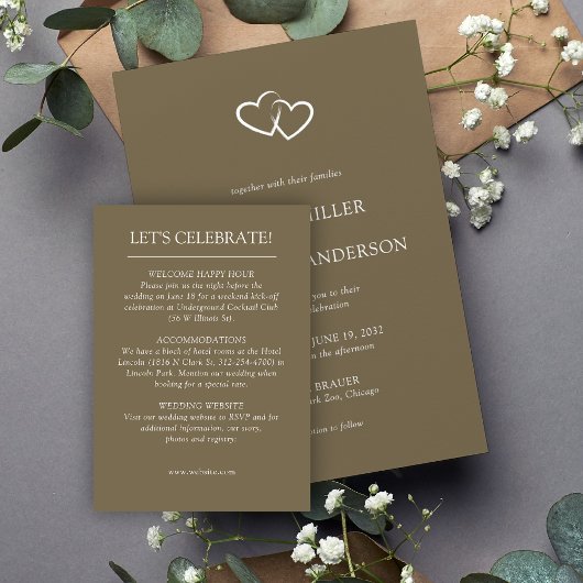 Carte D'accompagnement Mariage Élégant Moderne avec des Éléments Simples