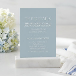 Carte D'accompagnement Mariage élégant moderne bleu côtier