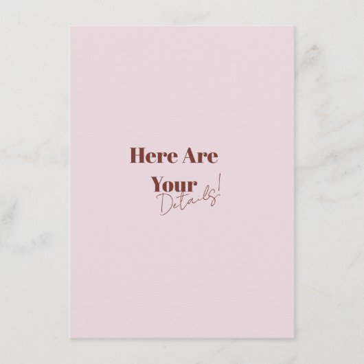 Carte D'accompagnement Mariage Élégant Moderne Rétro Gras (Devant)