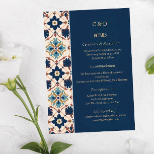 Carte D'accompagnement Mariage Élégant Patrimoine Talavera Moderne