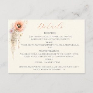 Carte D'accompagnement Mariage élégant Poppy Blush Editorial