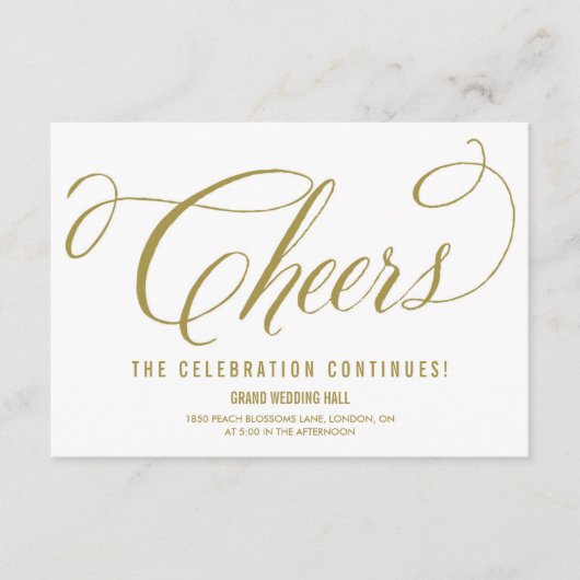 Carte D'accompagnement Mariage élégant script Mr. & Mrs. Réception de mar (Devant)