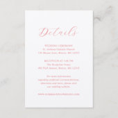 Carte D'accompagnement Mariage élégant traditionnel corail rose (Devant)