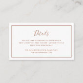 Carte D'accompagnement Mariage élégant traditionnel en terre cuite (Devant)