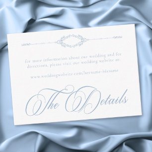 Carte D'accompagnement Mariage Élégant Vintage Baroque Bleu Poussiéreux