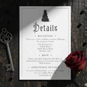 Carte D'accompagnement Mariage élégant vintage gothique toile noire