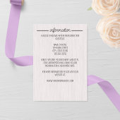 Carte D'accompagnement Mariage en bois blanc rustique