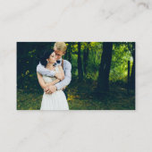 Carte D'accompagnement Mariage en bois bleu rustique QR Photo RSVP (Dos)