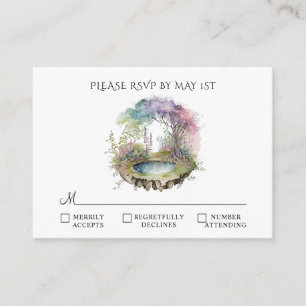 Carte D'accompagnement Mariage en bois enchanté RSVP