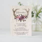 Carte D'accompagnement Mariage en bois floral Boho rustique  (Debout devant)
