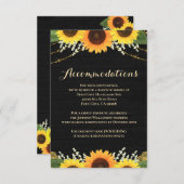 Carte D'accompagnement Mariage en bois noir rustique (Devant / Derrière)