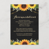 Carte D'accompagnement Mariage en bois noir rustique (Devant)