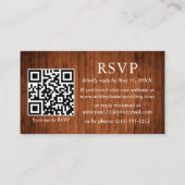 Carte D'accompagnement Mariage en bois rustique QR RSVP (Devant)