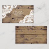 Carte D'accompagnement Mariage en dentelle antique en bois rustique Inser (Devant / Derrière)