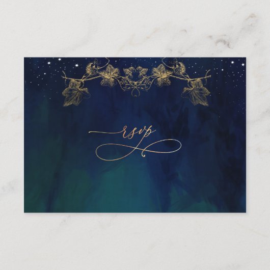 Carte D'accompagnement Mariage en ligne Marine, Bleu, Vert Céleste RSVP (Dos)