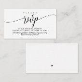 Carte D'accompagnement Mariage en ligne RSVP, Calligraphie noire moderne (Devant / Derrière)
