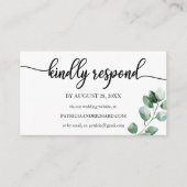 Carte D'accompagnement Mariage en ligne RSVP Calligraphie verte (Devant)