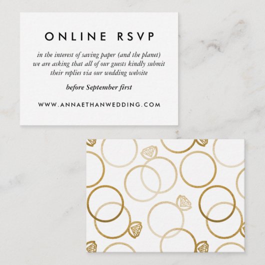 Carte D'accompagnement Mariage en ligne RSVP Card (Devant / Derrière)