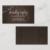 Carte D'accompagnement Mariage en ligne RSVP Mariage de bois rustique (Devant / Derrière)