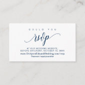 Carte D'accompagnement Mariage en ligne RSVP, Modern Navy Bleu Script (Devant)