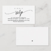 Carte D'accompagnement Mariage en ligne RSVP, Script noir moderne (Devant / Derrière)