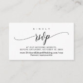 Carte D'accompagnement Mariage en ligne RSVP, Script noir moderne (Devant)