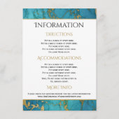 Carte D'accompagnement Mariage en marbre bleu or Détails (Devant)