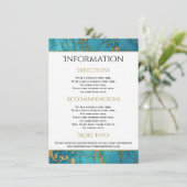 Carte D'accompagnement Mariage en marbre bleu or Détails (Debout devant)