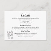 Carte D'accompagnement Mariage en noir et blanc des mariés de dessin anim (Devant)