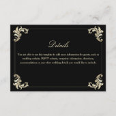 Carte D'accompagnement Mariage en or noir baroque Détails (Devant)