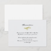 Carte D'accompagnement Mariage en plumes de marabou or et blanc (Devant / Derrière)