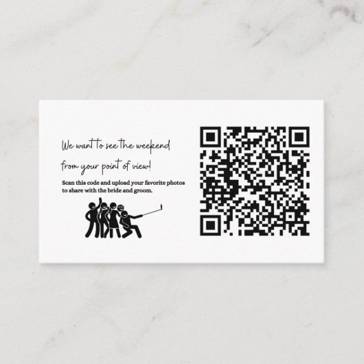 Carte D'accompagnement Mariage envoyez-nous vos photos AJOUTER VOTRE CODE (Devant)