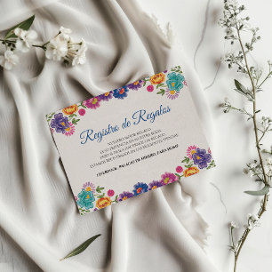 Carte D'accompagnement Mariage Espagnol Féria Botanique Florale Colorée