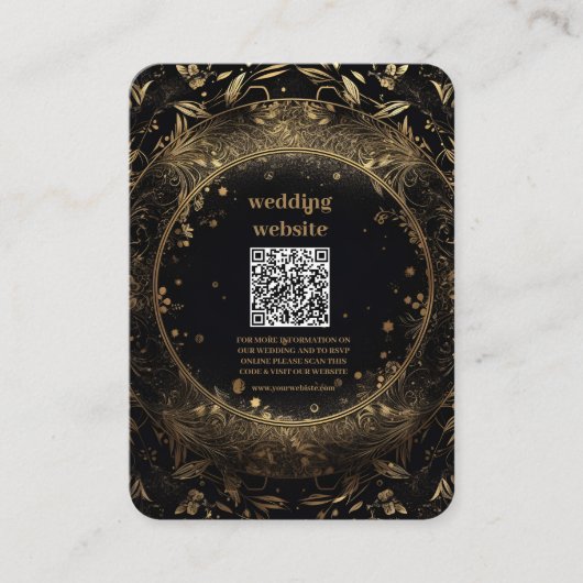 Carte D'accompagnement Mariage Étoiles Célestes Or Noir Mystique  (Devant)