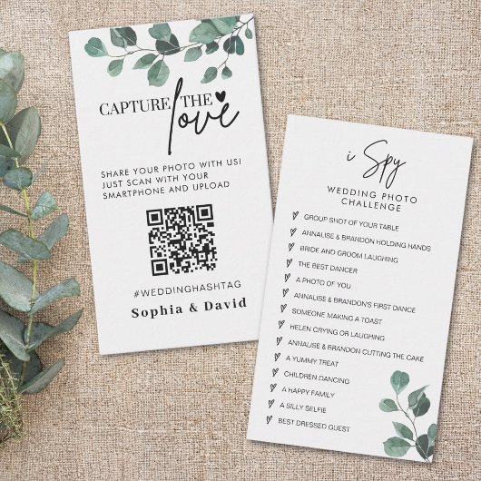 Carte D'accompagnement Mariage Eucalyptus Capturer Le Code QR Amour