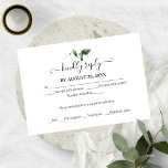 Carte D'accompagnement Mariage Eucalyptus simple et chic RSVP<br><div class="desc">Une simple carte de mariage chic et verdoyante rsvp. Facile à personnaliser avec vos détails. PERSONNALISATION : Si vous avez besoin de personnalisation de la conception,  veuillez me contacter par conversation ; si vous avez besoin d'informations sur votre commande,  les options d'expédition,  etc,  veuillez contacter directement le support Zazzle</div>