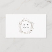 Carte D'accompagnement Mariage Eucalyptus vert monogramme RSVP en ligne (Dos)