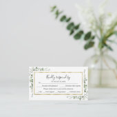 Carte D'accompagnement Mariage Eucalyptus vert RSVP (Debout devant)