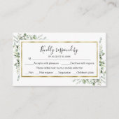 Carte D'accompagnement Mariage Eucalyptus vert RSVP (Devant)