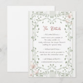 Carte D'accompagnement Mariage fantaisiste de verdure de sauge (Devant / Derrière)