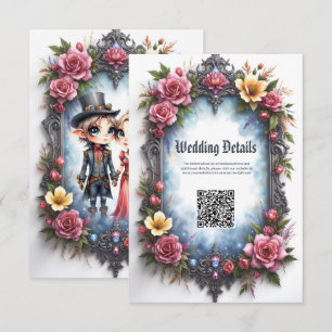 Carte D'accompagnement Mariage Fantaisiste d'Elfe Steampunk