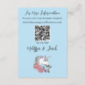 Carte D'accompagnement Mariage Fantastique Fleuriste Pastel Licorne Blanc (Dos)