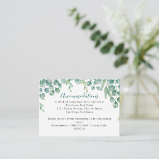 Carte D'accompagnement Mariage Feuille de l'Eucalyptus