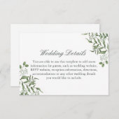 Carte D'accompagnement Mariage Feuille de l'Eucalyptus succulent du budge (Devant / Derrière)