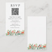 Carte D'accompagnement Mariage Feuille de printemps QR RSVP (Devant / Derrière)