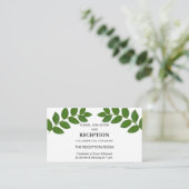 Carte D'accompagnement Mariage Feuille Green Laurel (Debout devant)