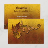 Carte D'accompagnement Mariage Feuilles d'Or d'Automne (Devant / Derrière)